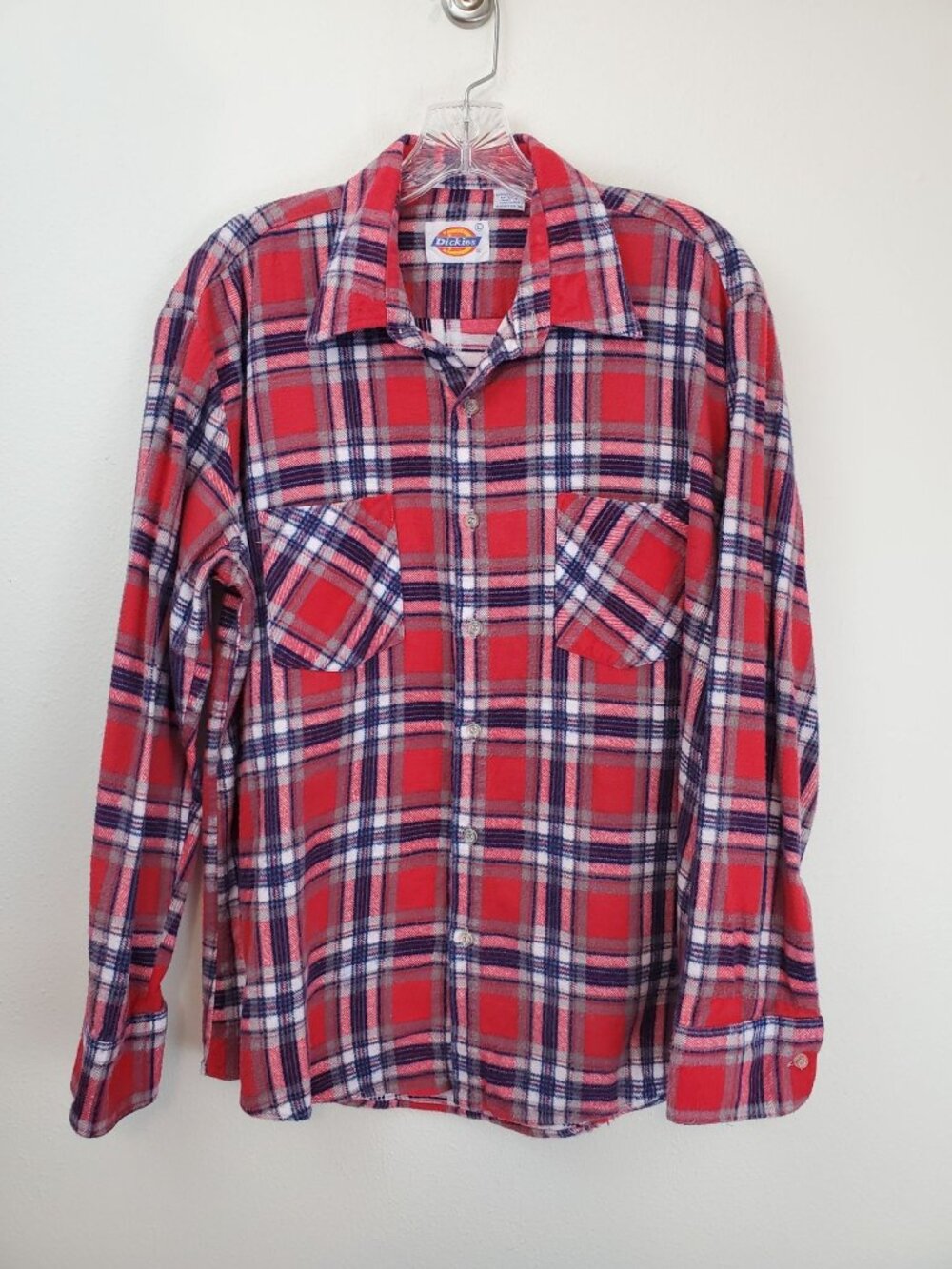 Dickies vintage red plaid flannel button up